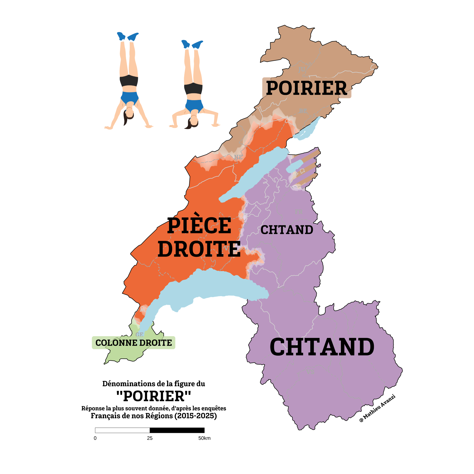 Poirier, pièce droite ou chtand? la Suisse romande tête en bas